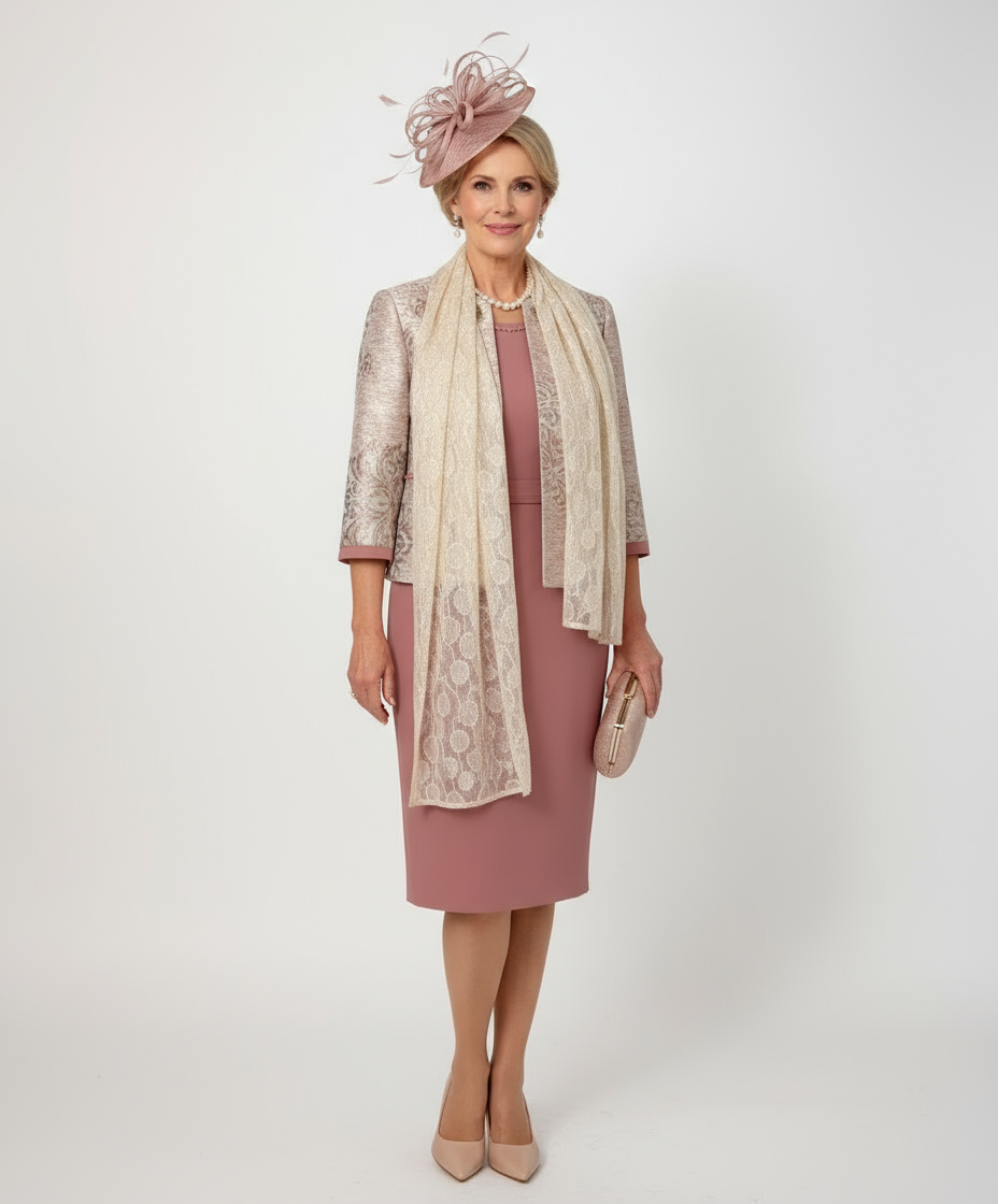 Three piece Skirt Jacquard Suit