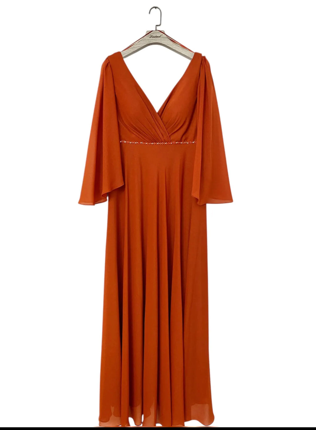 Over size Imperial cut long sleeve bridesmaid dress