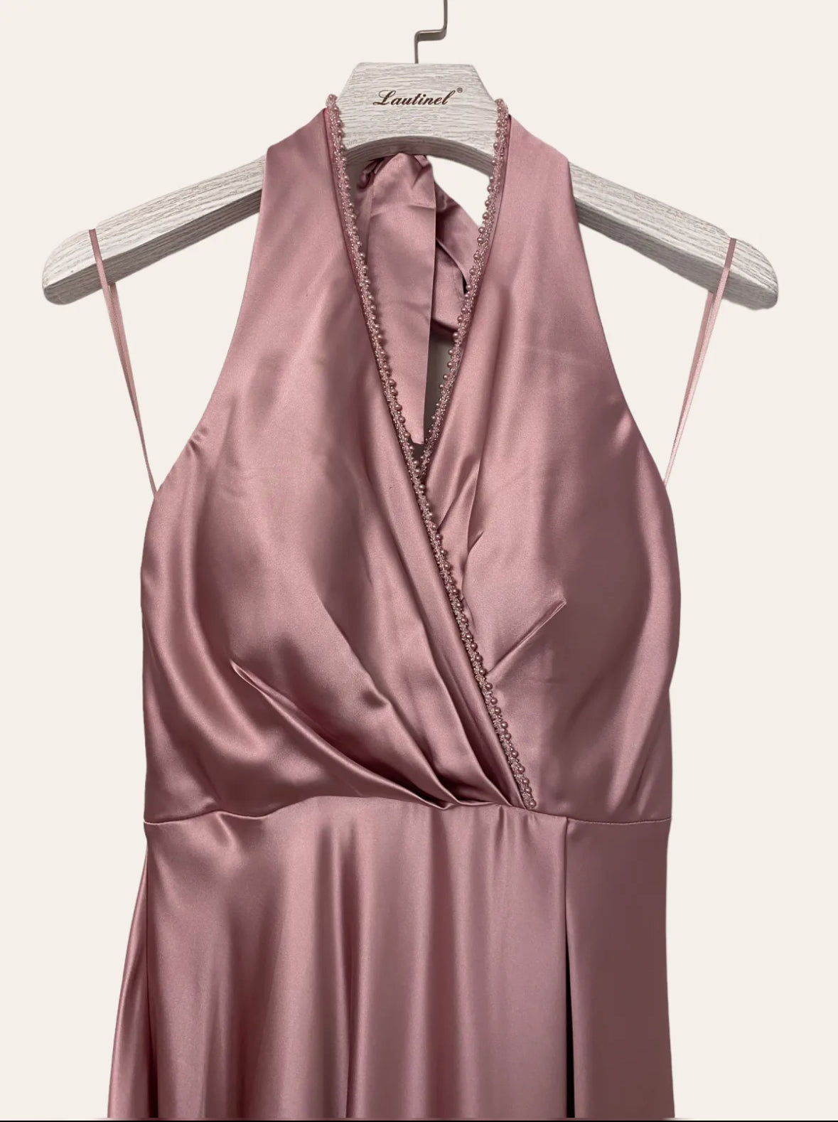 Satin tie-neck Bridesmaid dress