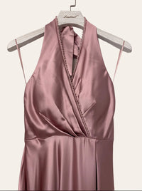 Satin tie-neck Bridesmaid dress