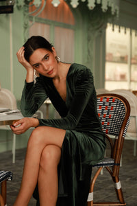Green Velvet Dress