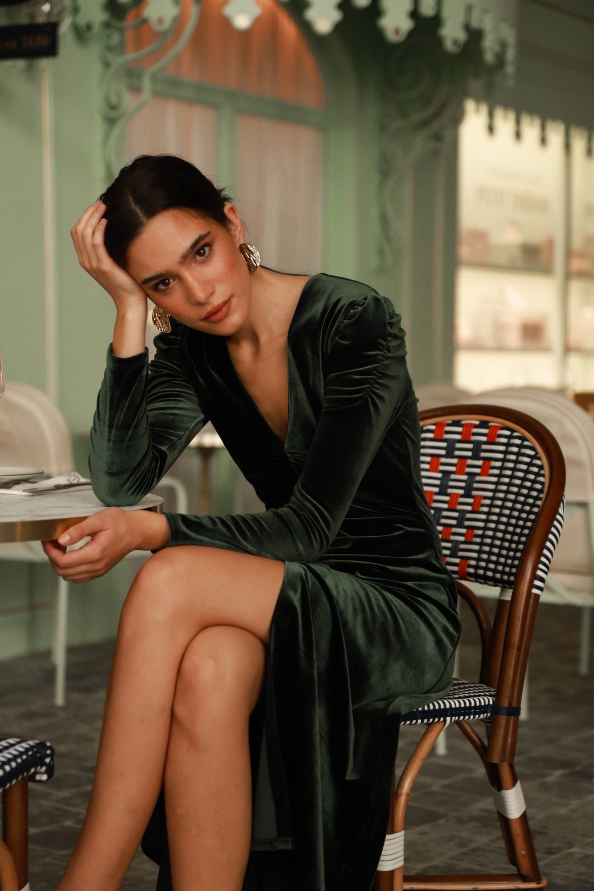 Green Velvet Dress