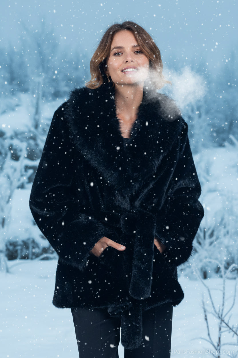 ELEGANT FAUX FUR COAT