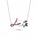 925 Sterling Silver Love  Heart Cubic Zirconia  Necklace