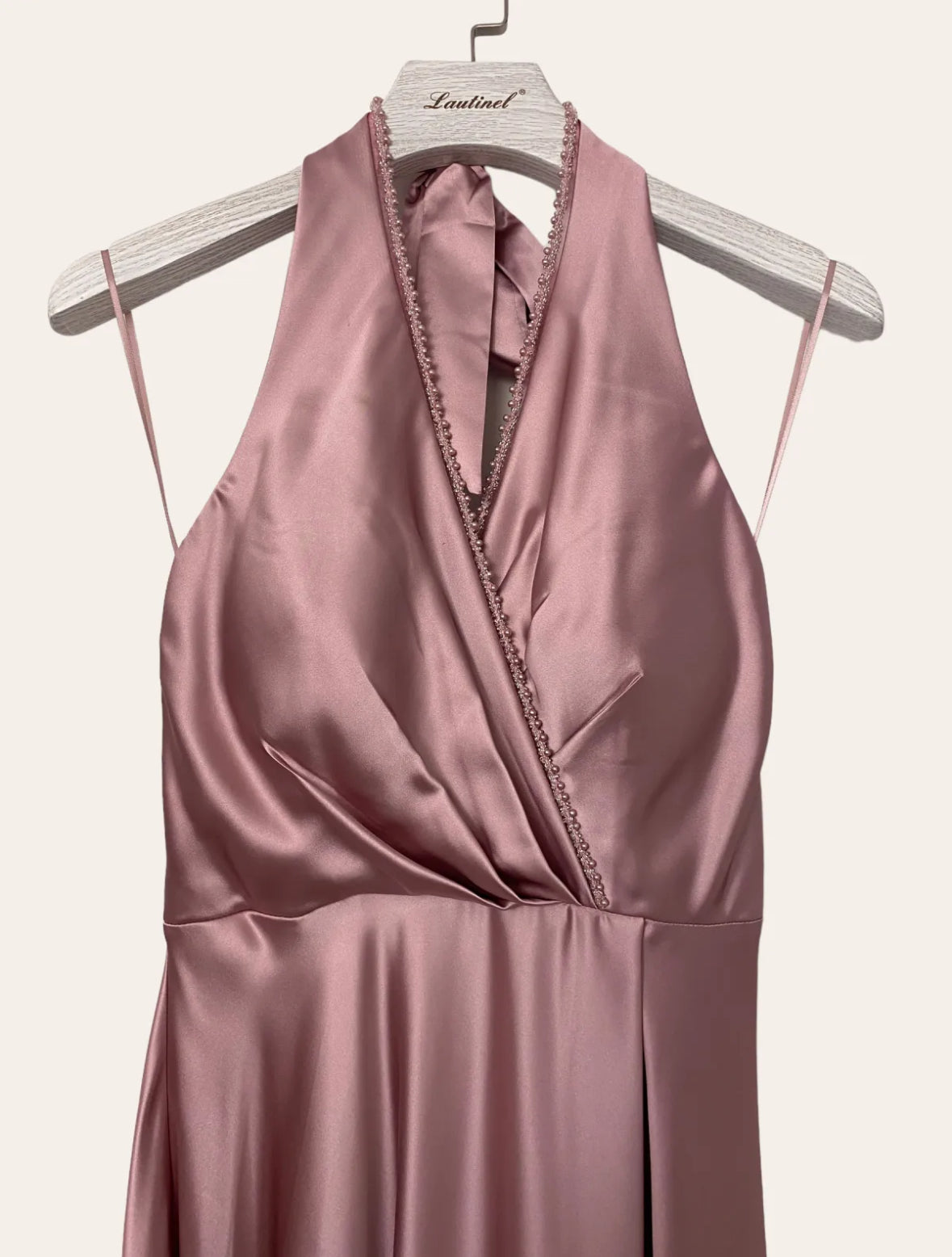 Satin tie-neck Bridesmaid dress