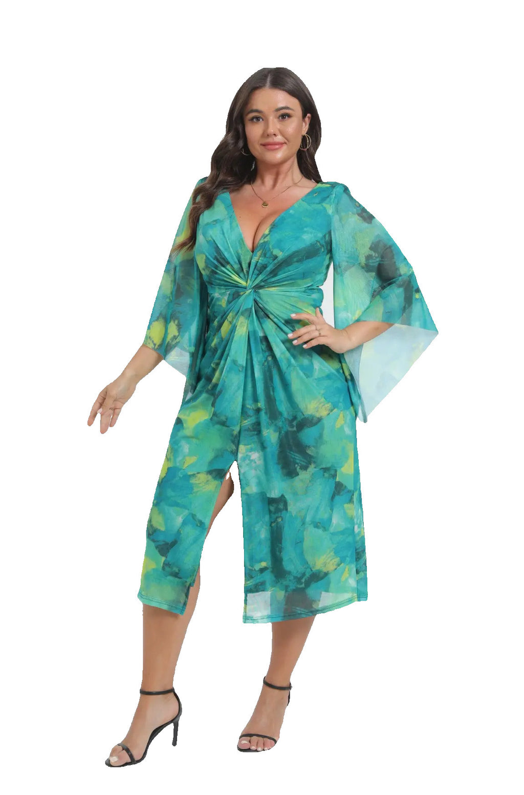Patterned mid-length dress