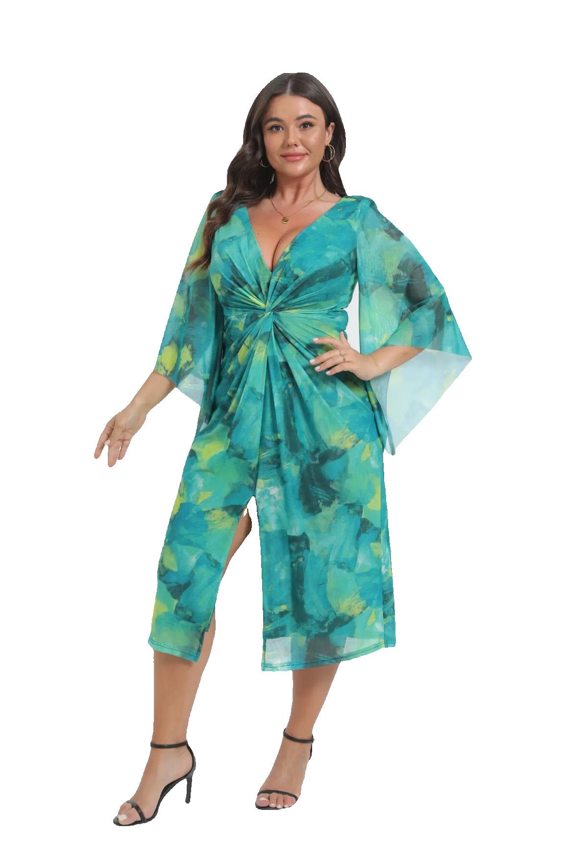 Patterned mid-length dress