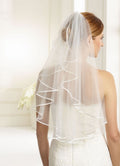 S6 Veil with satin edge, length 70 cm