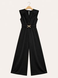 Elegant flowing jumpsuit with belt