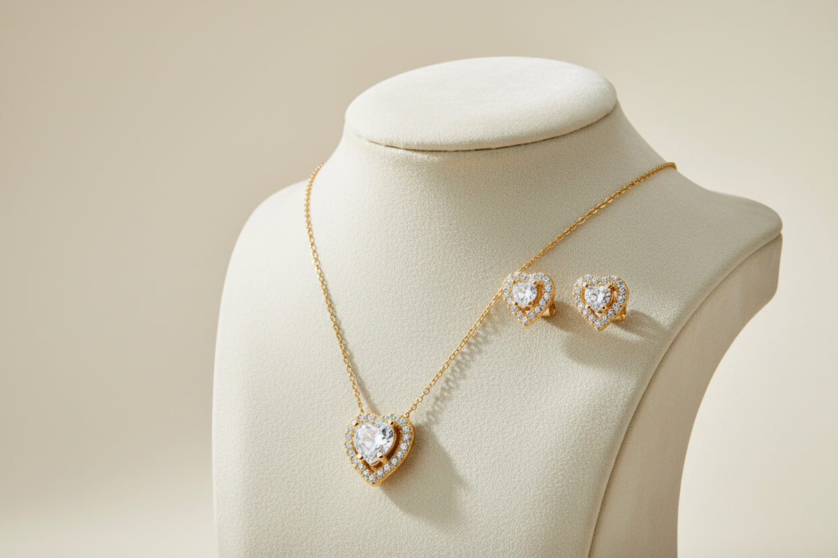 925 Sterling Silver Heart Set