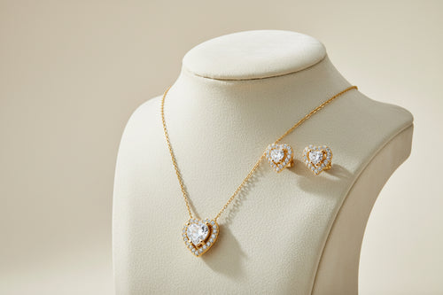 925 Sterling Silver Heart Set