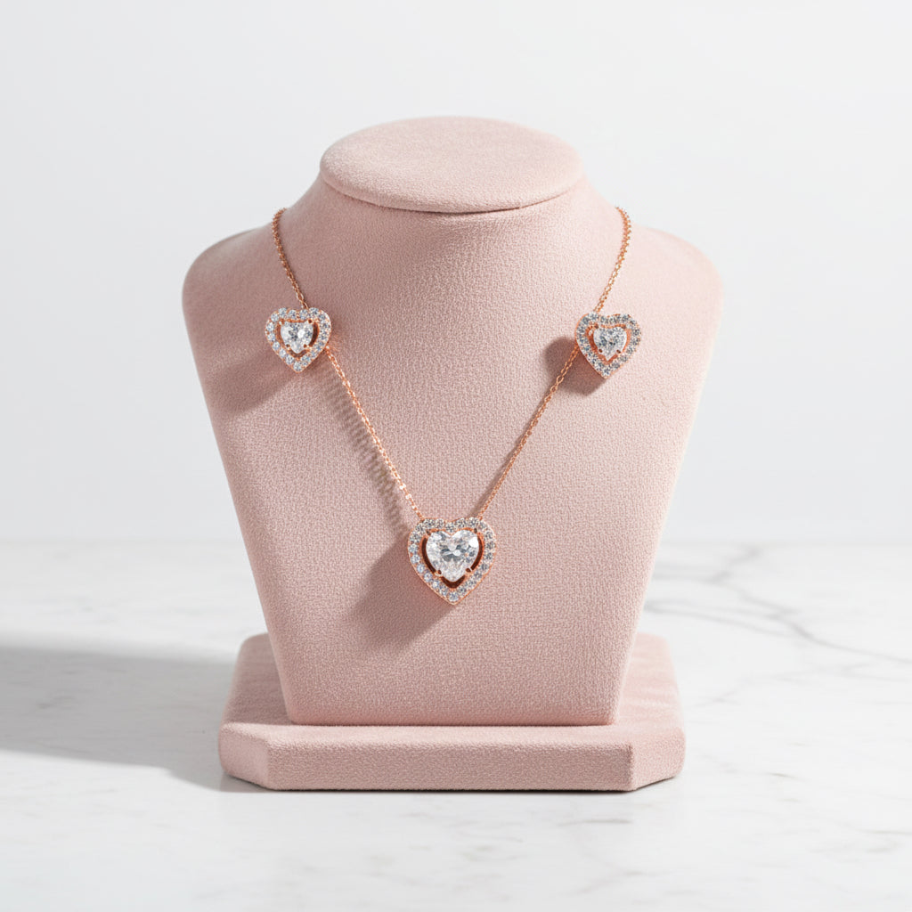 925 Sterling Silver Heart Set