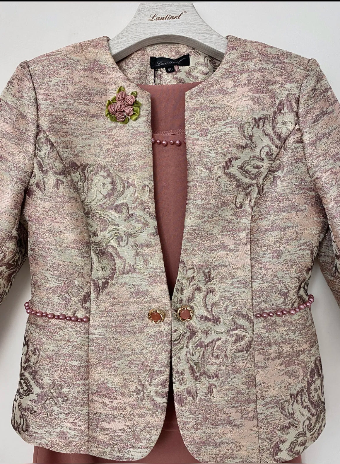 Three piece Skirt Jacquard Suit