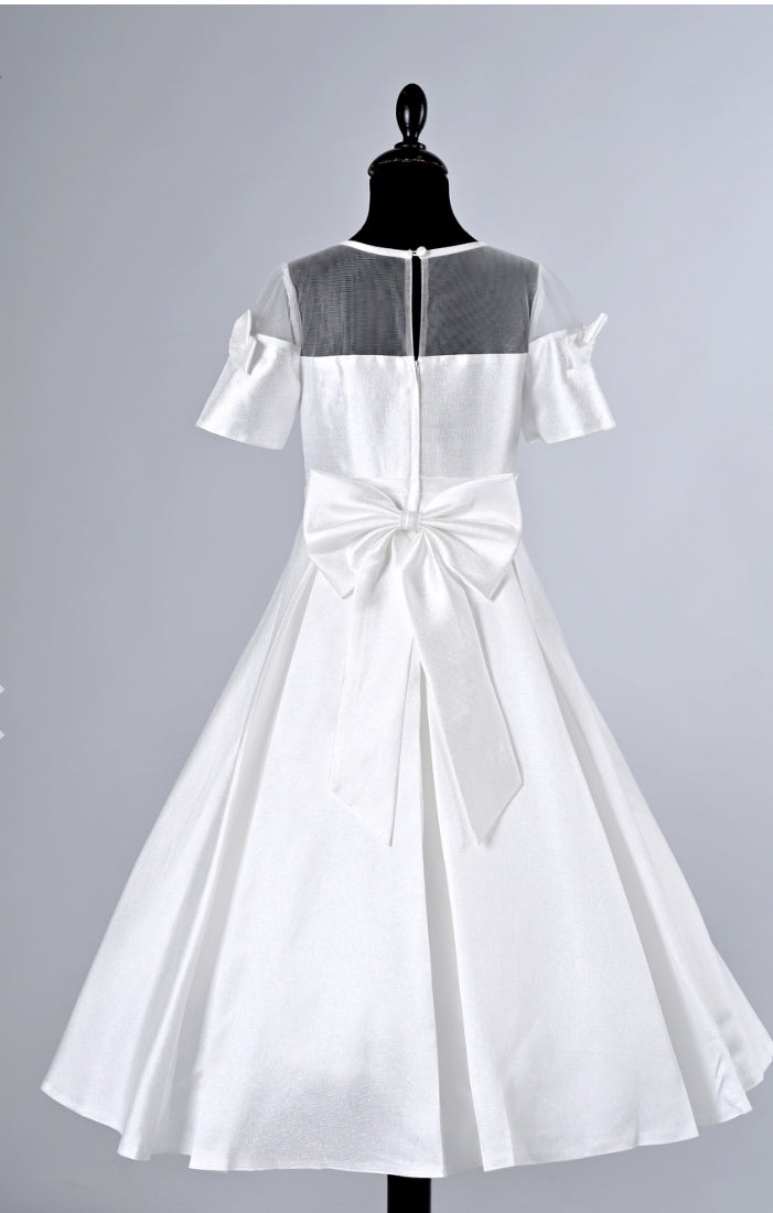 Shiny  satin   flower girl Bow dresses