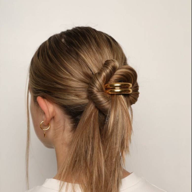Hair tie with jewelry | 18K gold-plated