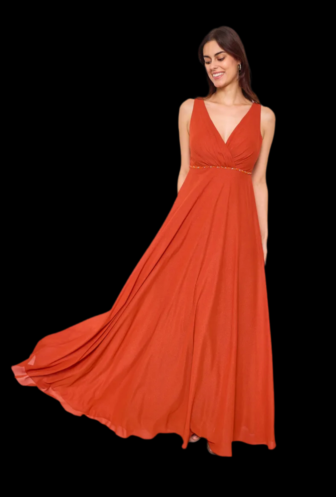 Bridesmaid dress in  Shiny chiffon fabrics