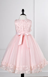 Girl's  Party Dress with 3D Flowers