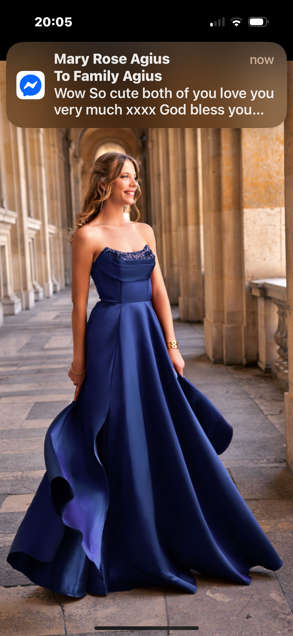 VilmaLong dress in satin fabric, with a straight bustier