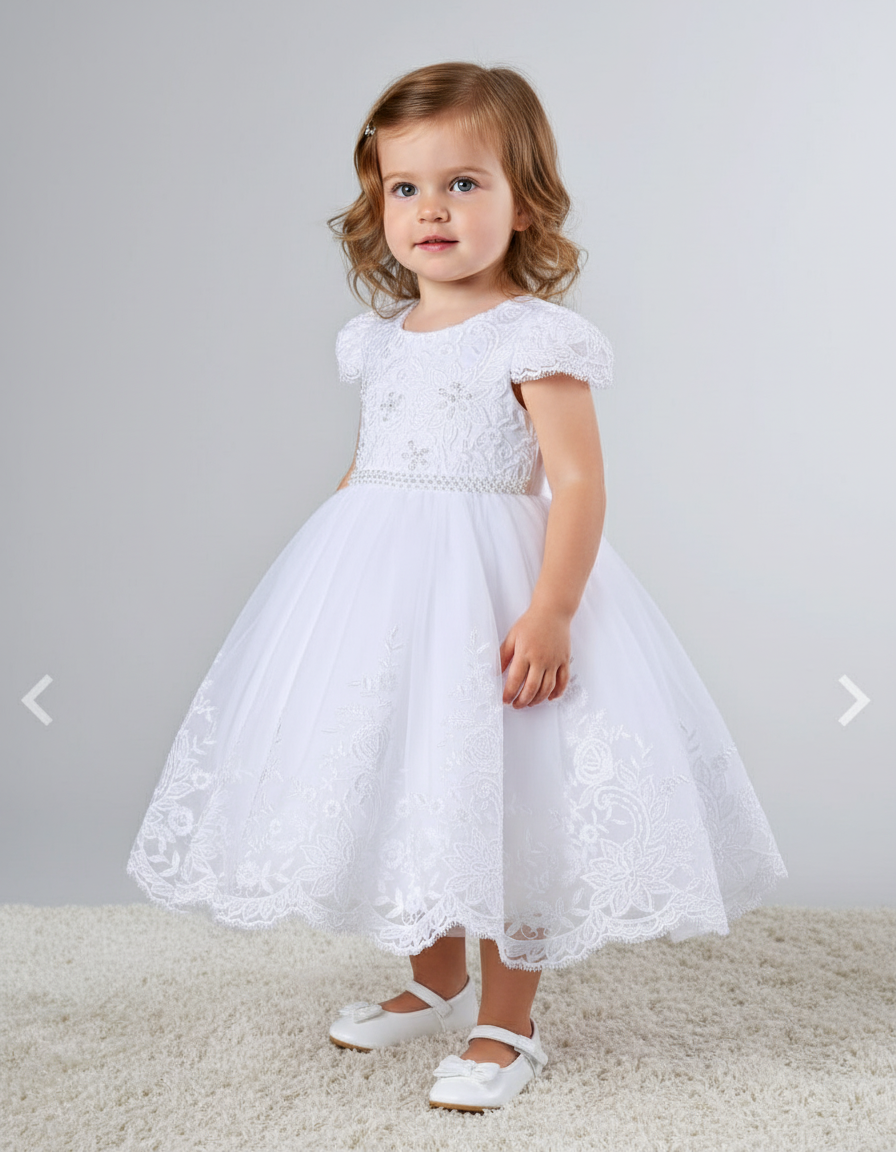 Baptism Girls White Dress
