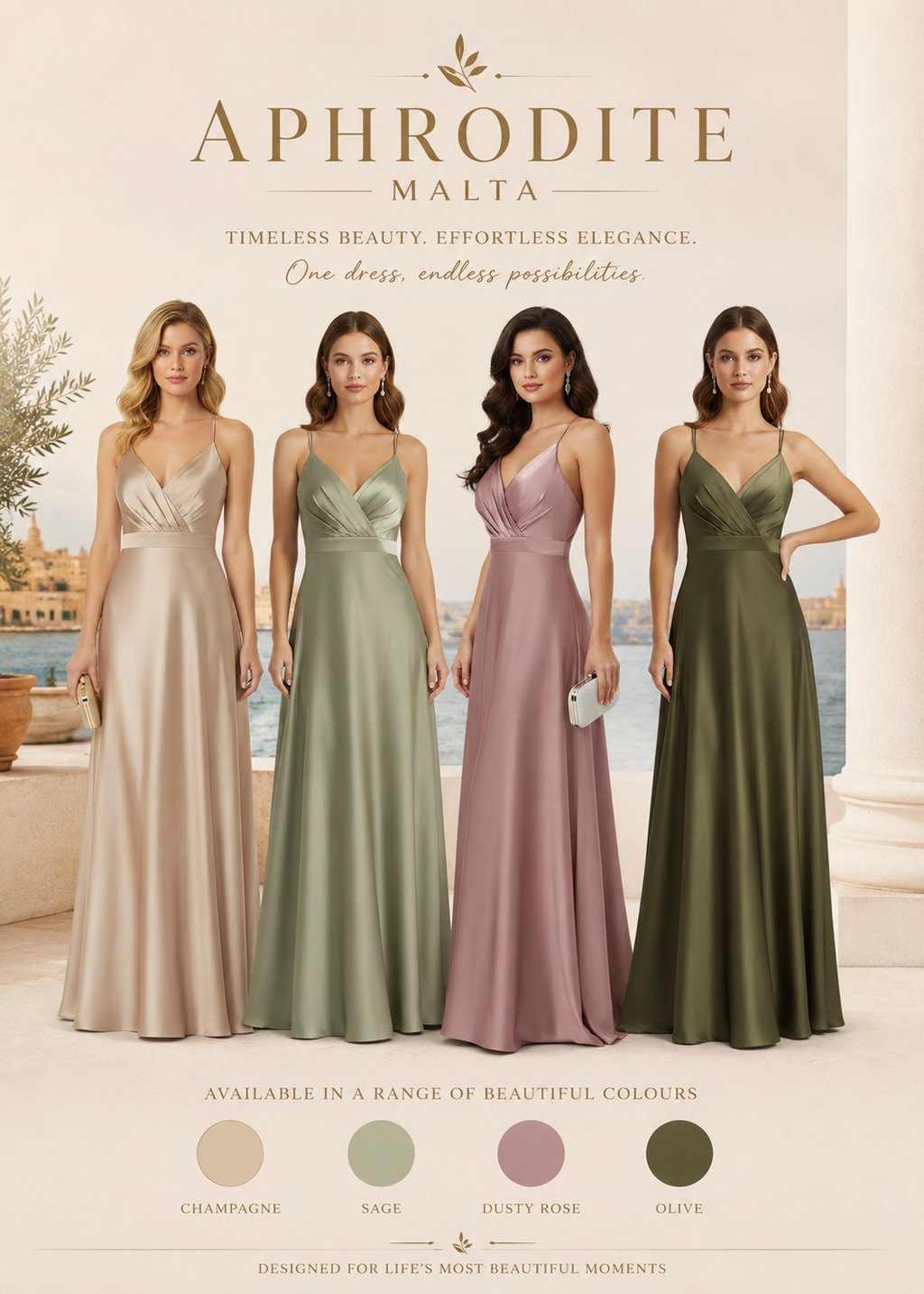 Silky Satin Spaghetti straps Evening dress