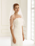 S20 Veil with satin edge, length 80 cm / 60 cm