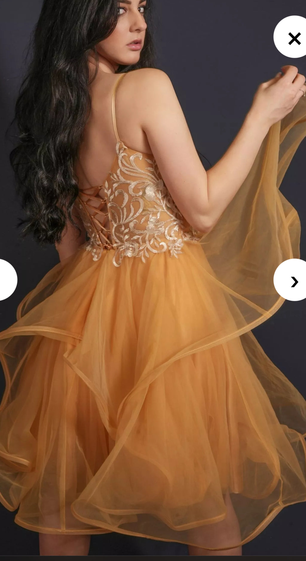 Golden Bloom Mini Dress
