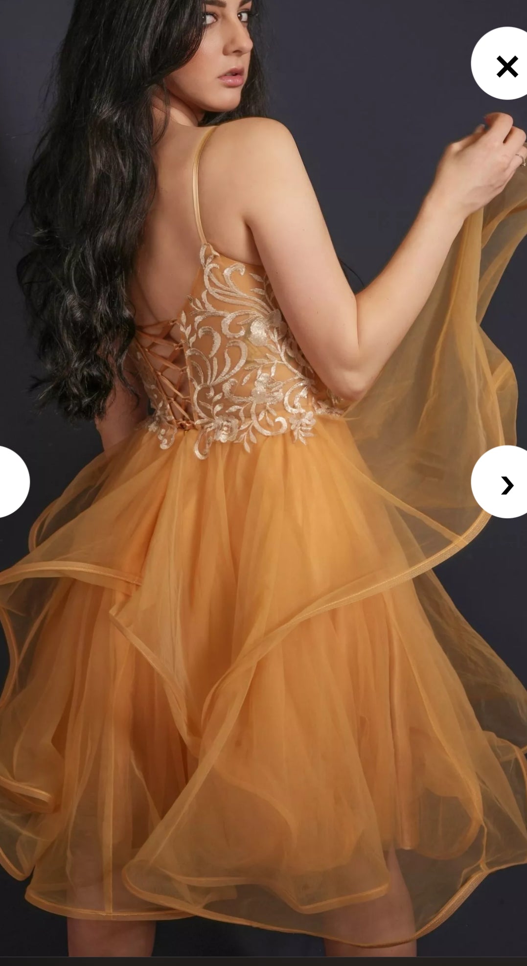 Golden Bloom Mini Dress