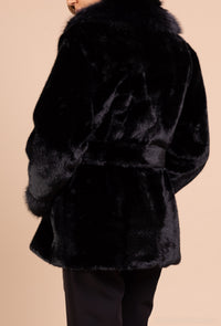 ELEGANT FAUX FUR COAT