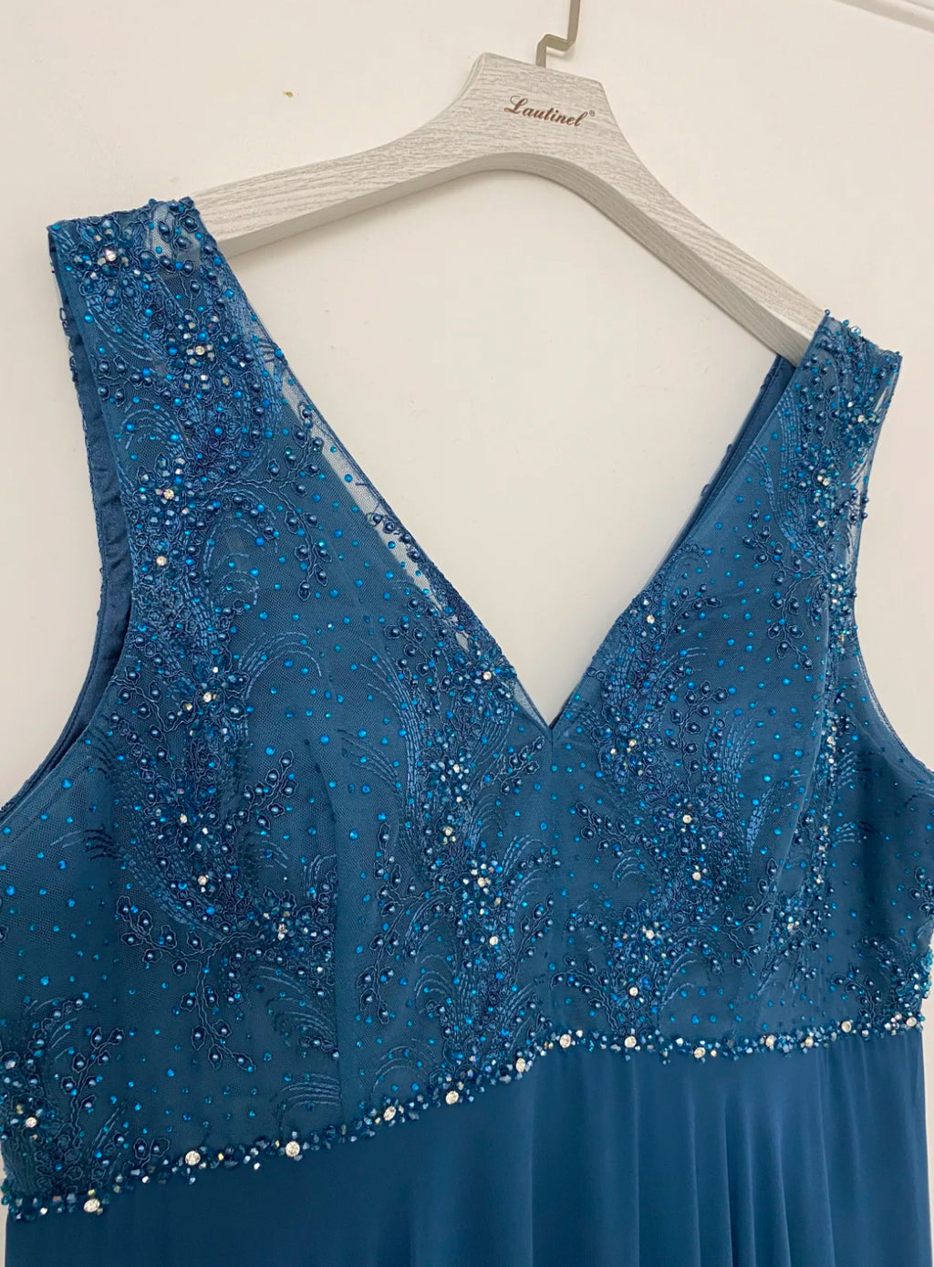 Big Size Petrol Blue long evening Dress