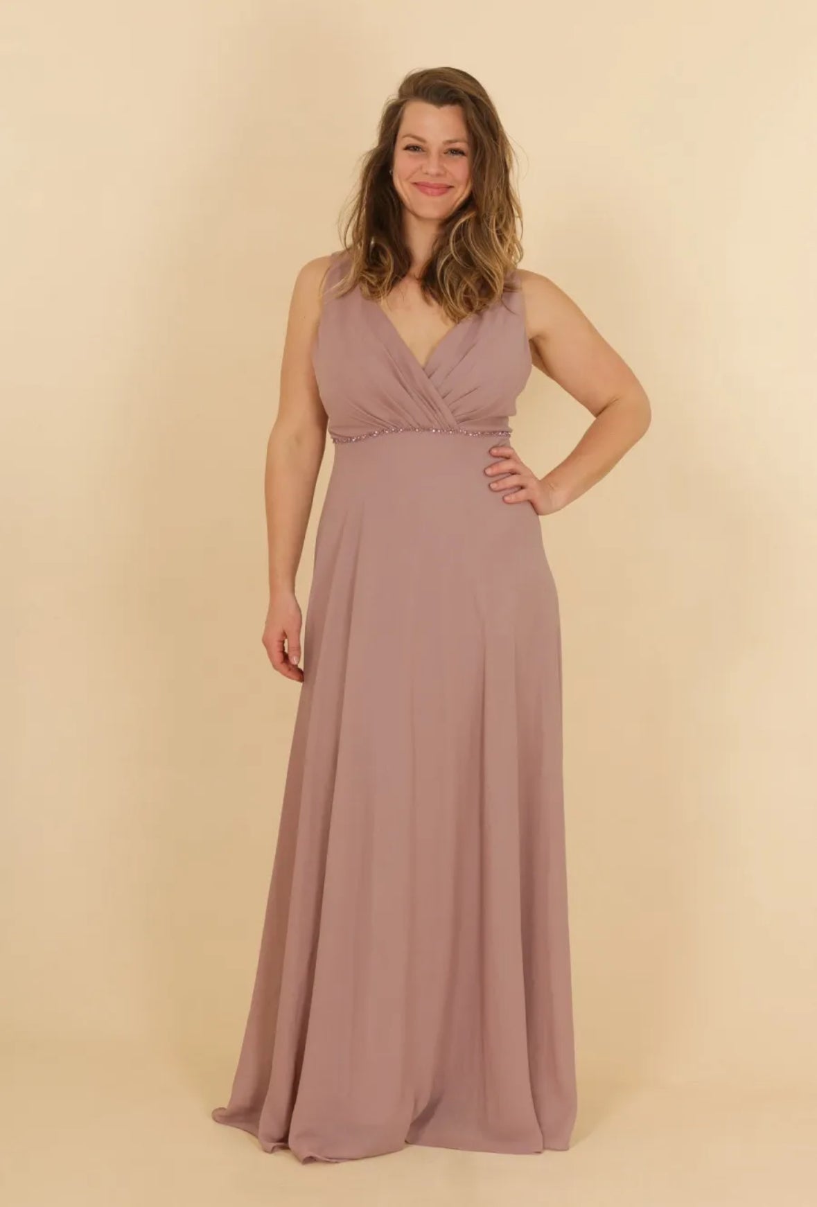 Bridesmaid dress in  Shiny chiffon fabrics