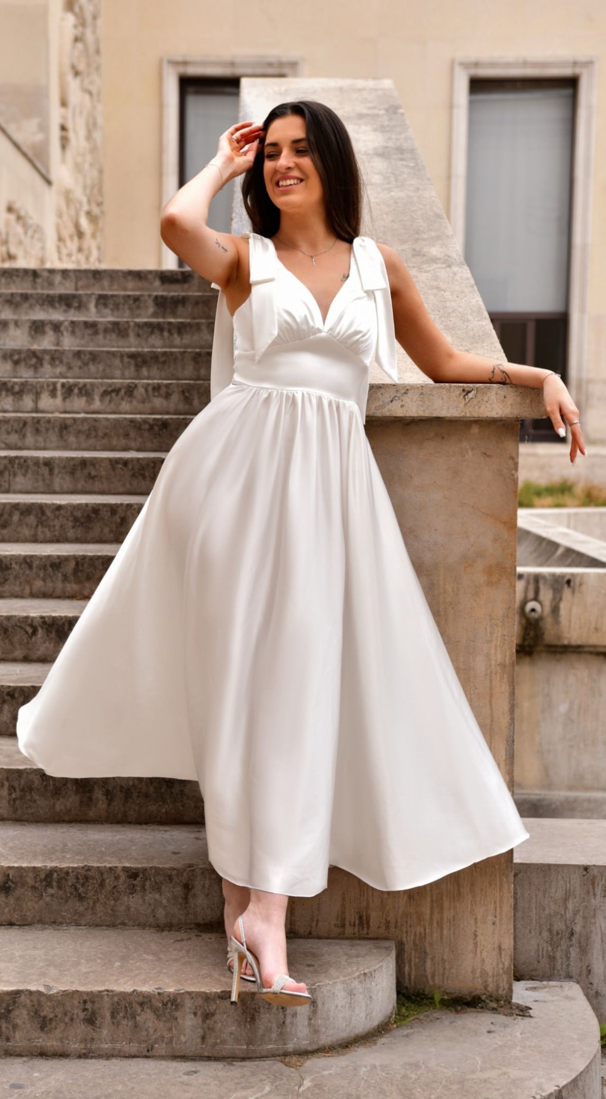 Fallon, Satin Midi Dress