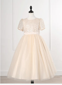 Lexi Champagne Girl Party Dress