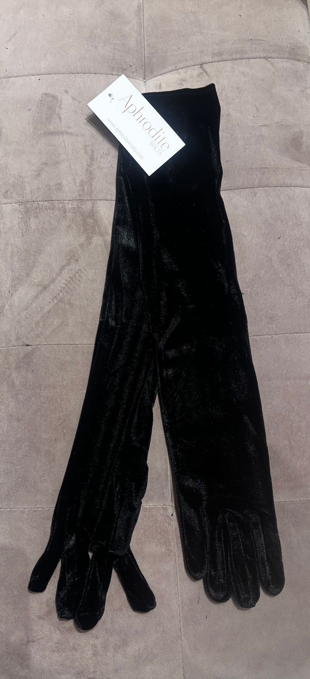 Black Velvet Long Gloves