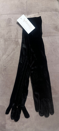 Black Velvet Long Gloves