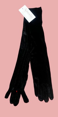 Black Velvet Long Gloves