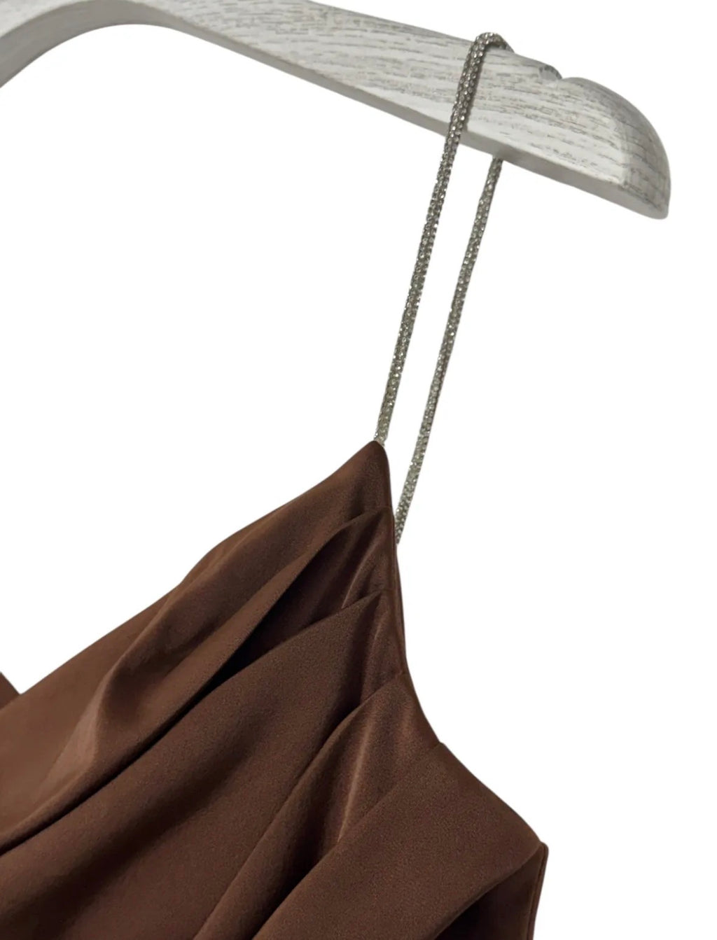 Light Chocolate Brown Satin Dress