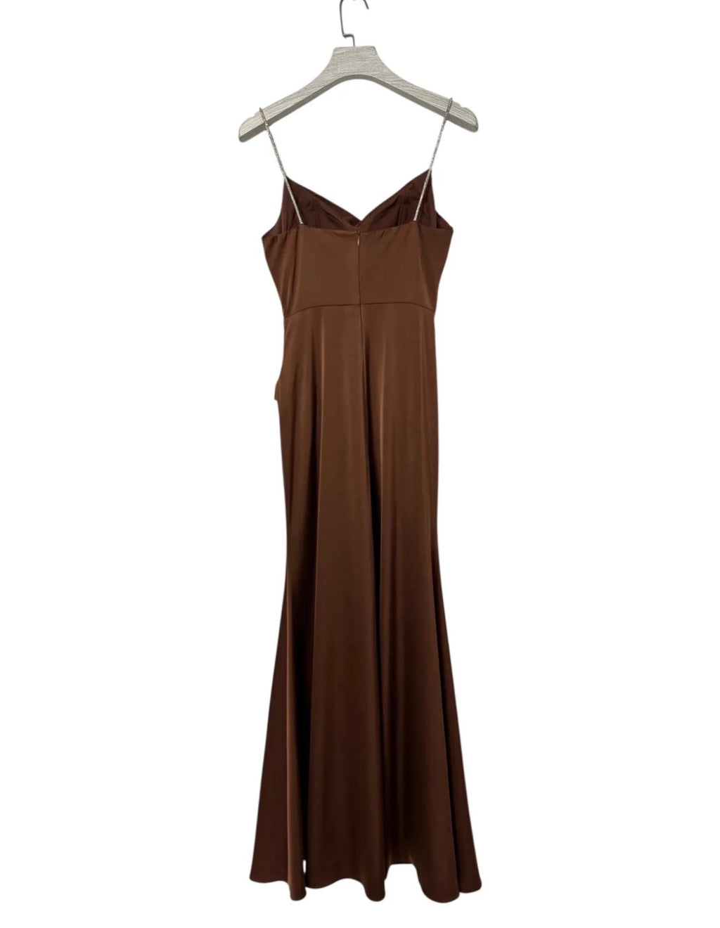 Light Chocolate Brown Satin Dress
