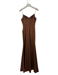 Light Chocolate Brown Satin Dress