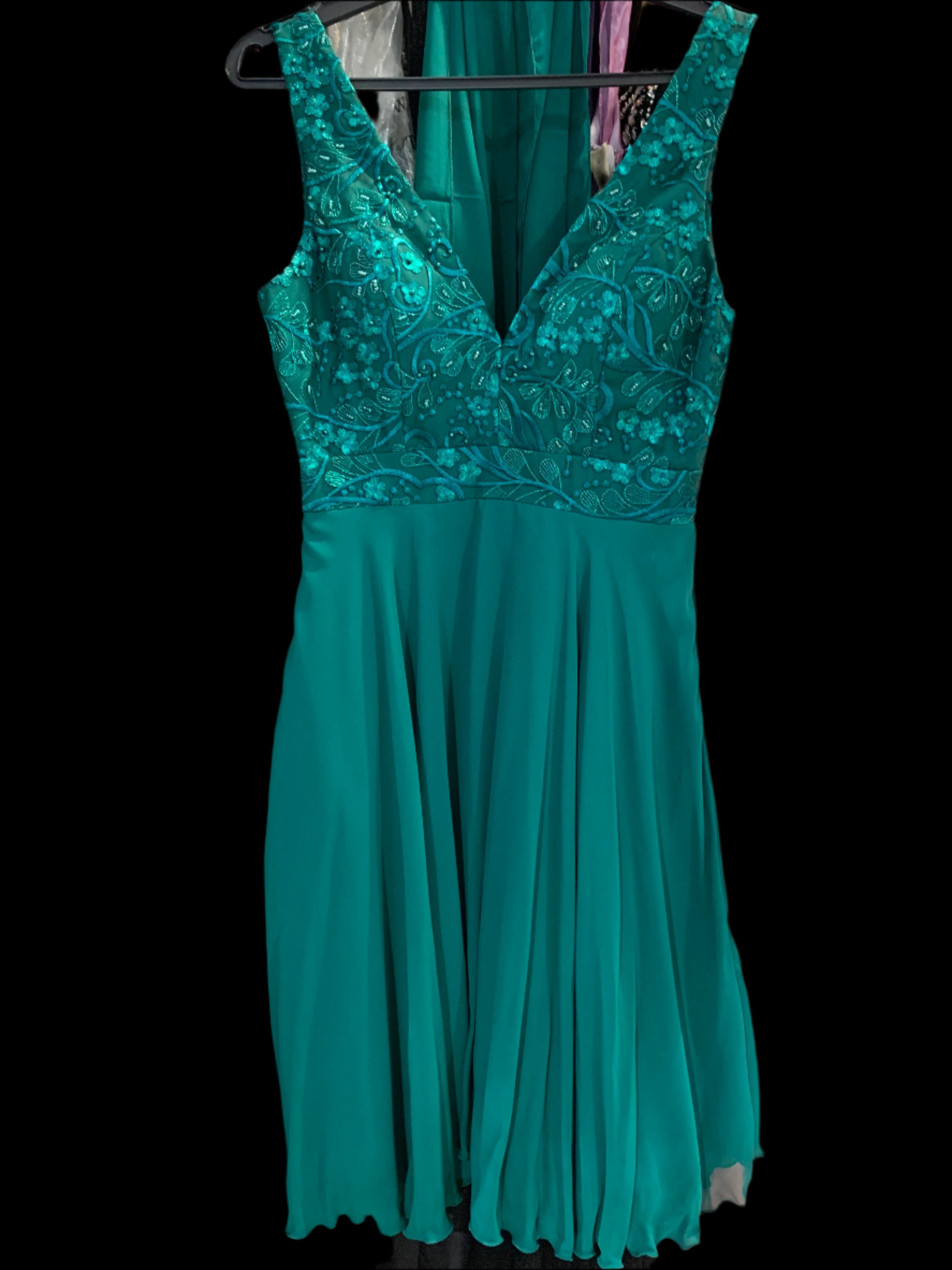 Green Chiffon Short Dress