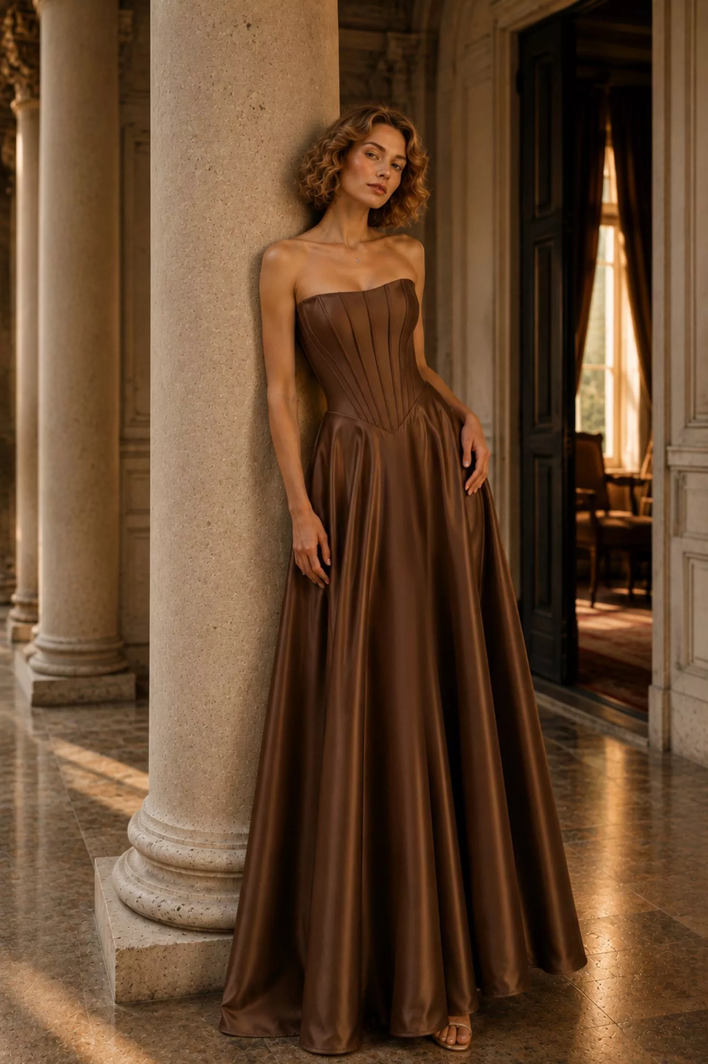 Corset bodies floor length ballgown