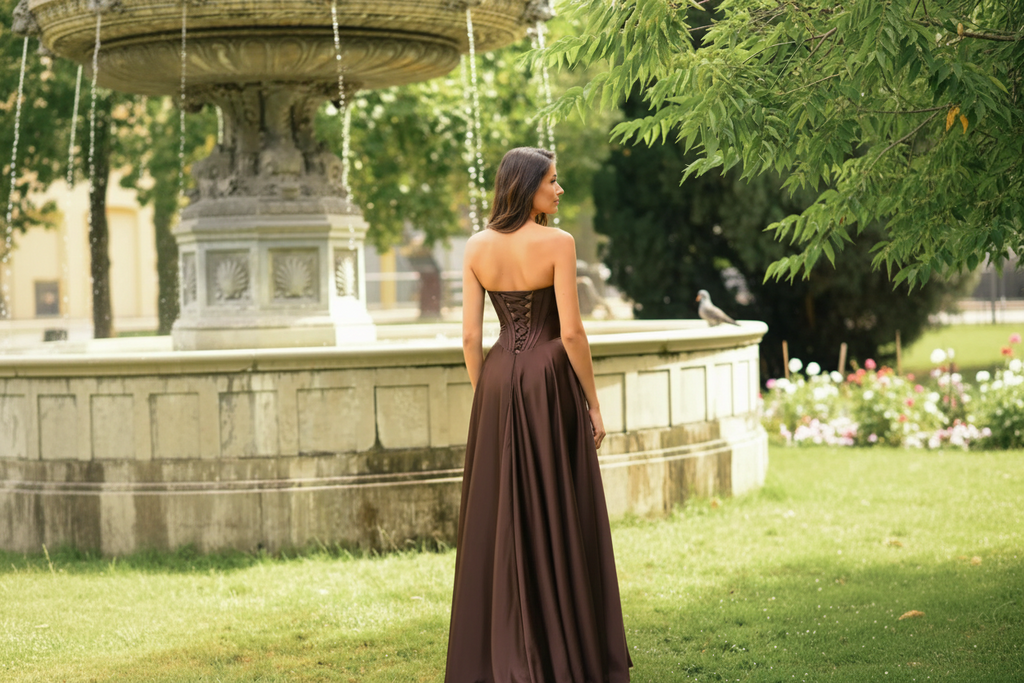Corset bodies floor length ballgown