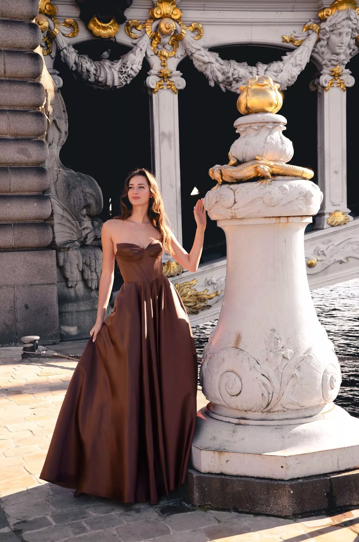 Sweetheart neckline floor length full skirt ball gown