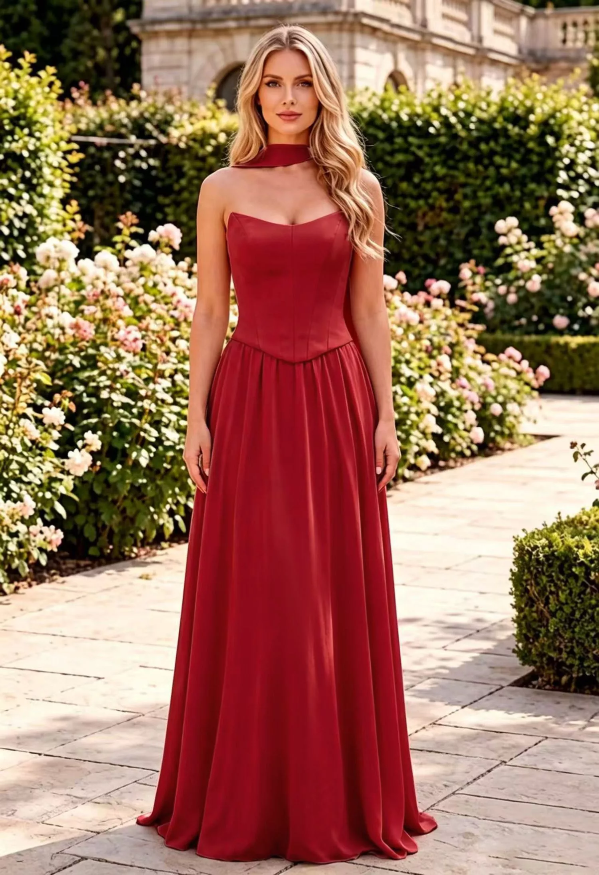Satin Draped Maxi Gown — modern & sophisticated