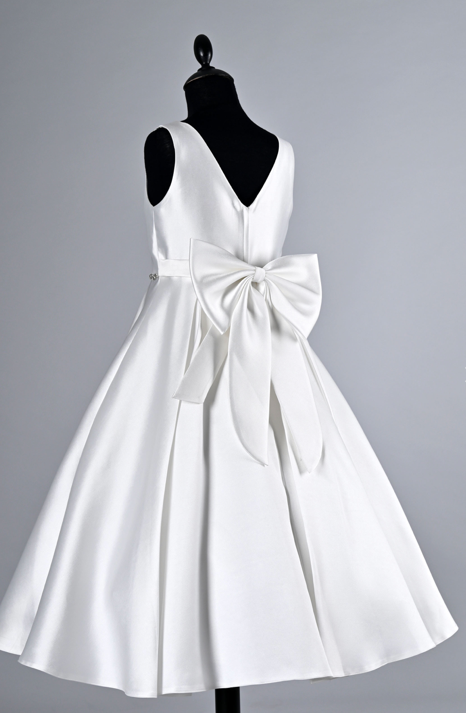Mid Calf, Blue Flower Girl dress