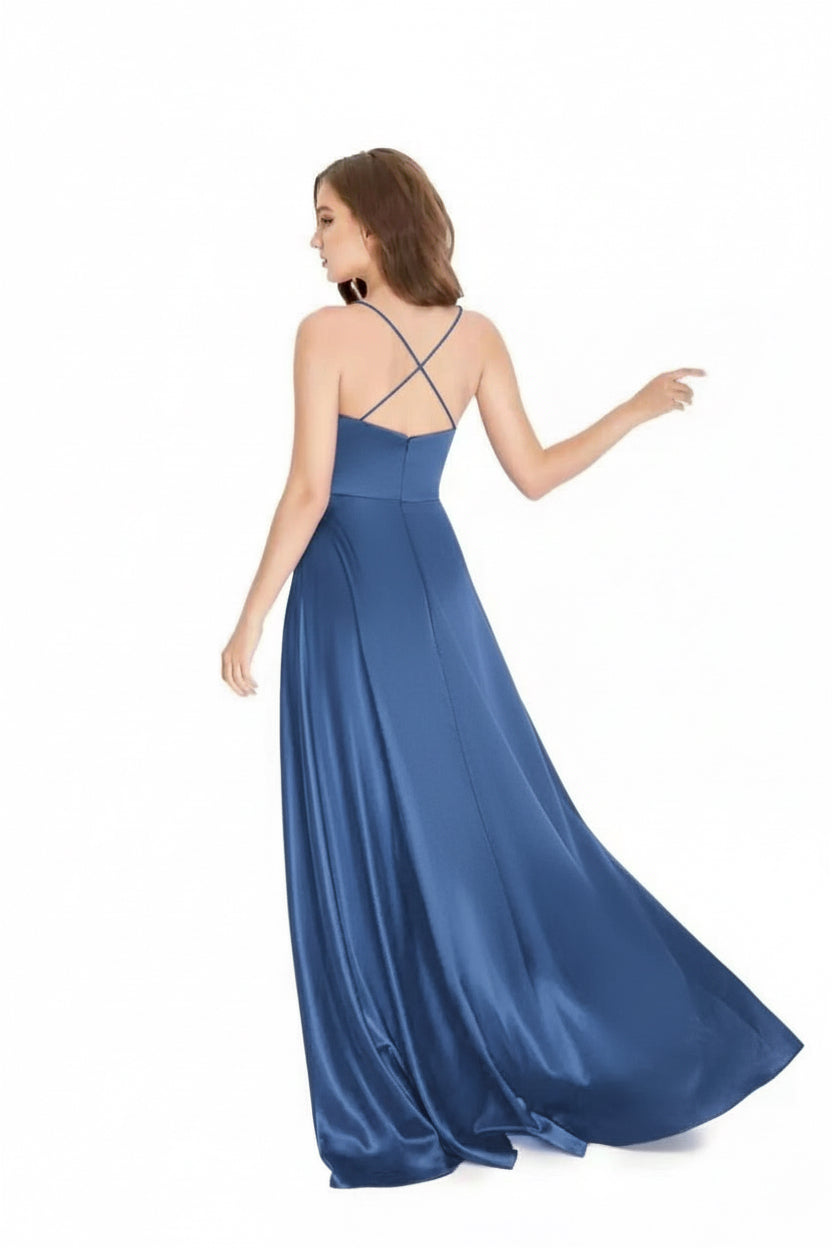 Jamila, A-line satin dress