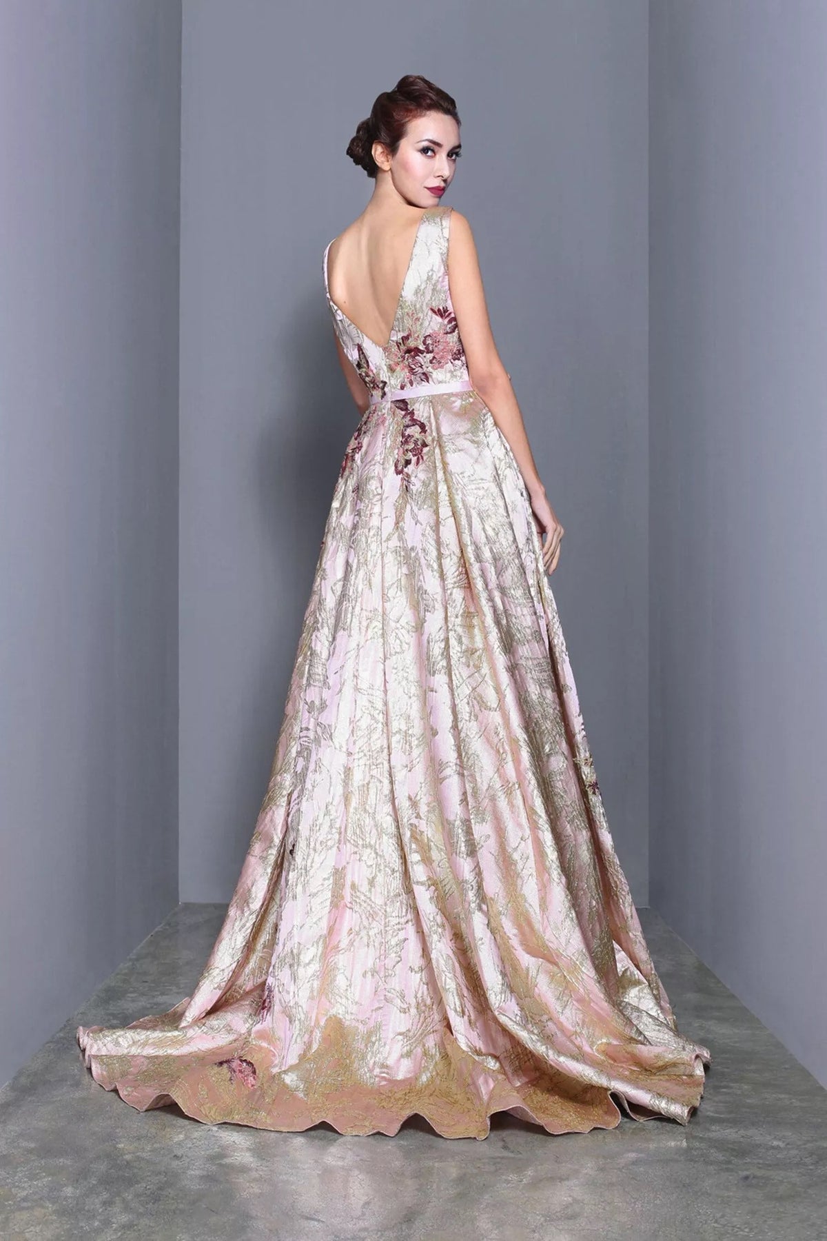 Ancolie  Embroidered mother of Bride and Groom dress