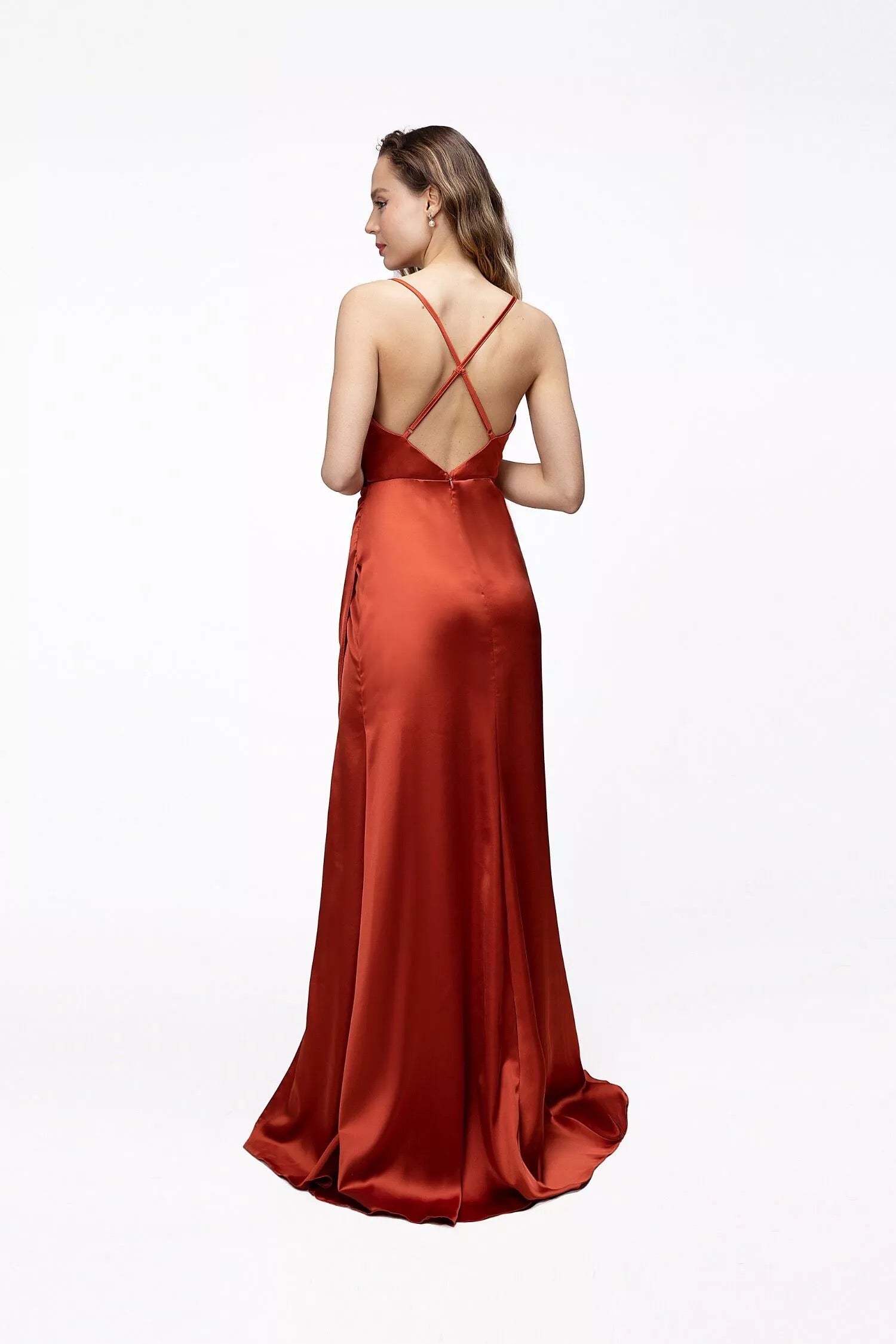 Long  Satin evening dress