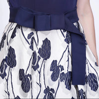 Skater dress in floral jacquard