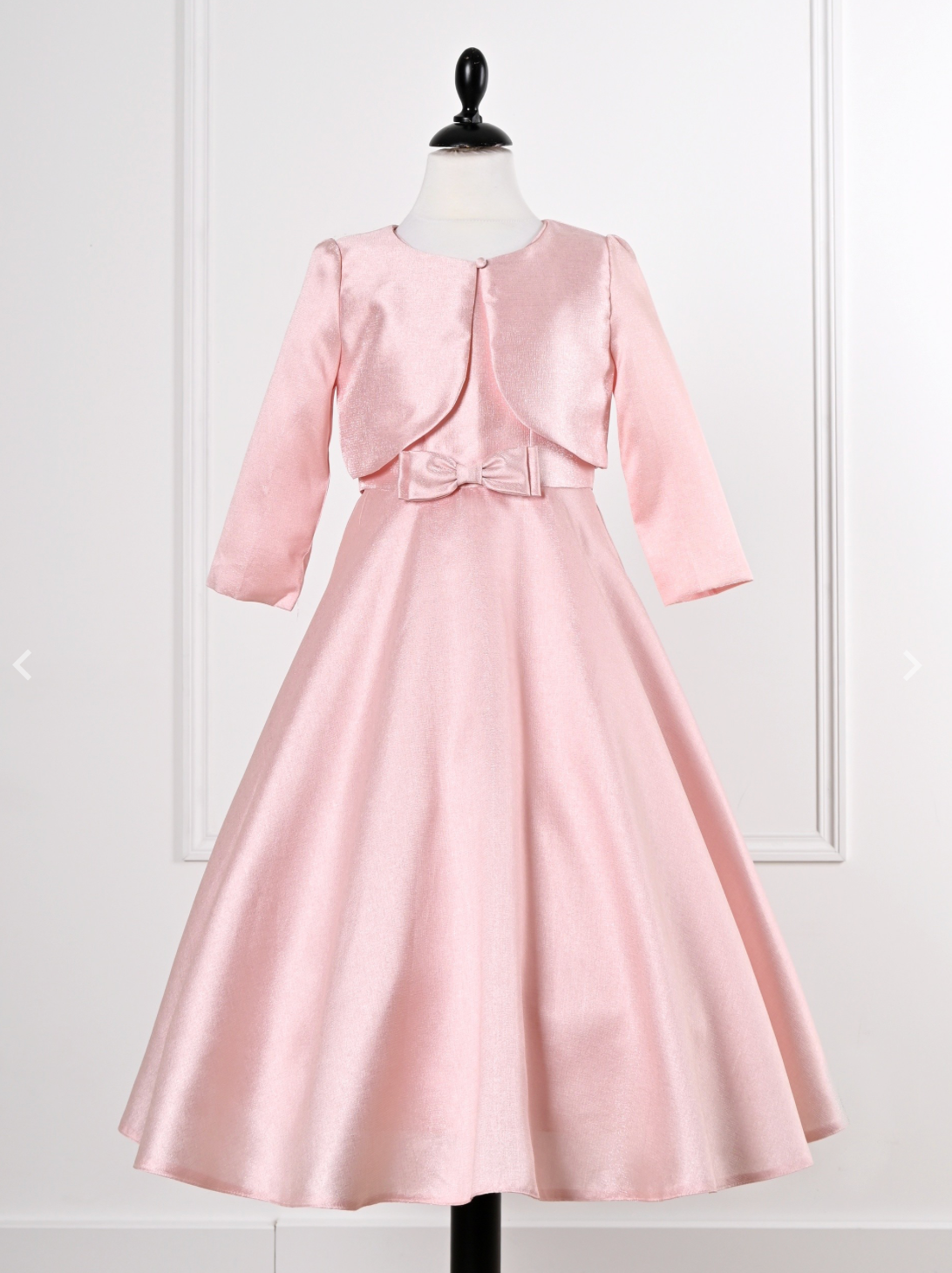 Satin Aline dress with bolero
