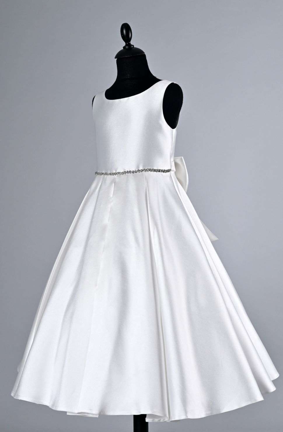 Mid Calf, Blue Flower Girl dress